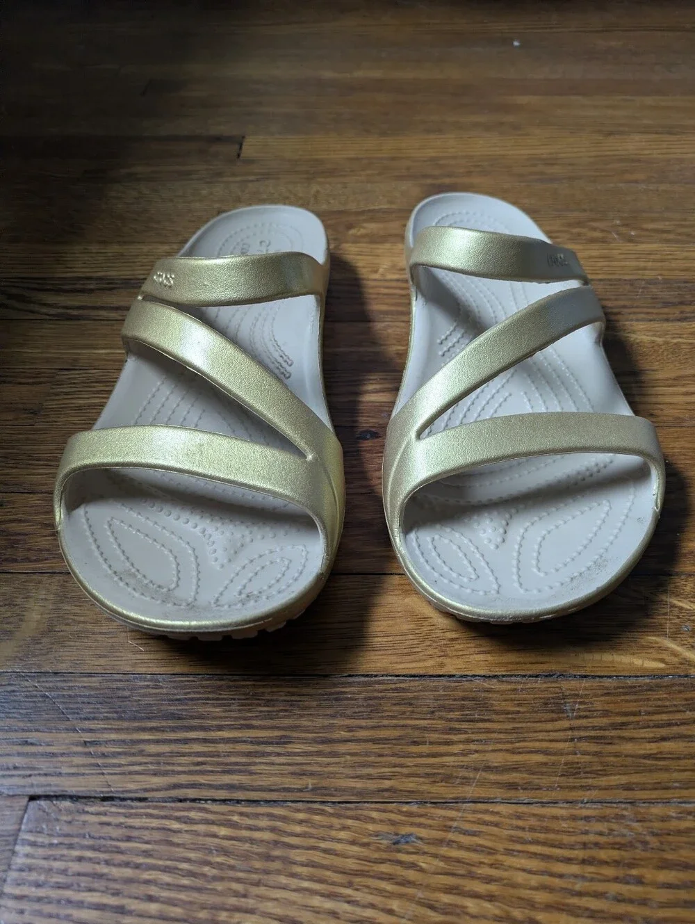 Gold Slide Sandals - Picture 2 of 6